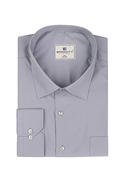 marufshop Pocketed Classic Shirt Suitable for Men's Large Size 118-191 Kilos Gray