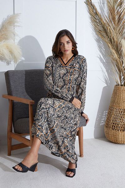 Sevim 15675 Model Long Dress with Nightgown
