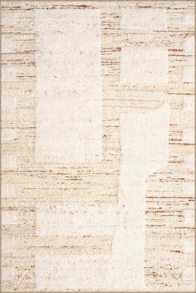 Rugs Modern Halı Covor decorativ lavabil, cu dungi liniare galbene deschise, ...