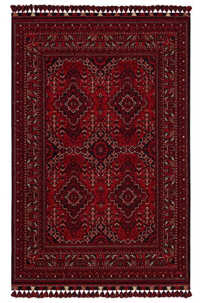 Eko Halı DOGANLAR ANTIQ EKO BUHHARİ 05 RED AFGAN/YAĞCIBEDİR DESEN YIKANABİLİR,KAYMAZ DOKUMA HALI