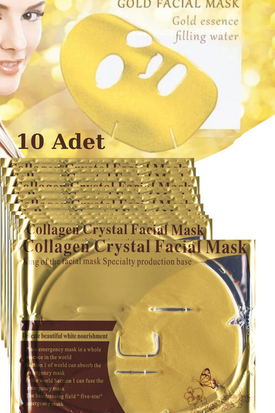 Uniquem Kolajen Yüz Maskesi 10 Adet Yoğun Nemlendirici Yaşlanma Karşıtı Colla...
