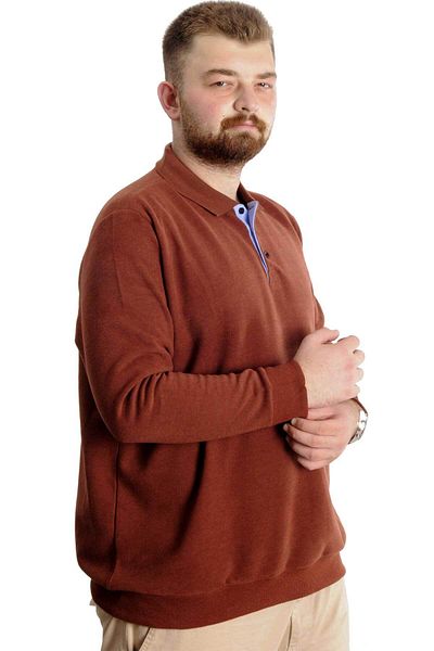ModeXL Plus Size Thessaloniki Embroidered Polo Sweat - Πλακάκι 20440