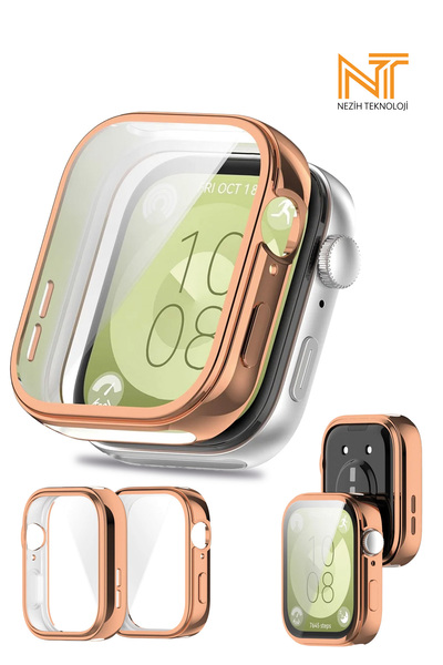 Nezih Case Huawei Watch Fit 3 Uyumlu Yumuşak Silikon 360 Tam Koruma Kasa ve E...
