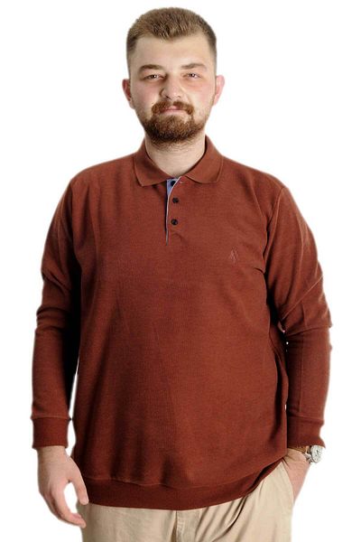 ModeXL Plus Size Thessaloniki Embroidered Polo Sweat - Πλακάκι 20440