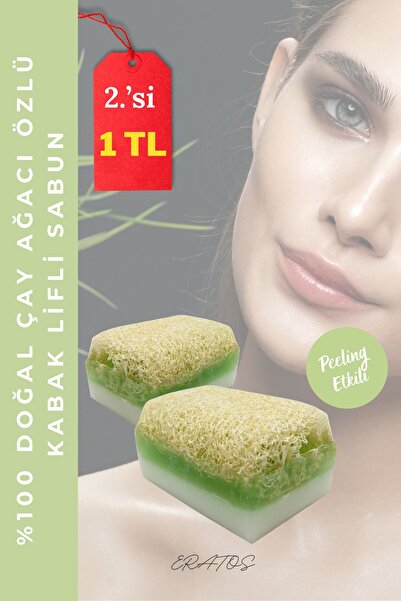 ERATOS Çay Ağacı Özlü Kabak Lifli Sabun Doğal Güzellik ve Bakım 1 Adet