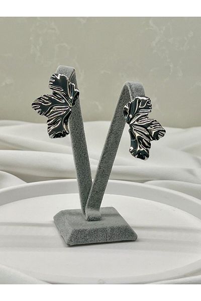 miaroza Design Leaf Plate Steel Earrings