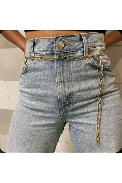 Maiden design حزام سلسلة ذهبي اللون
