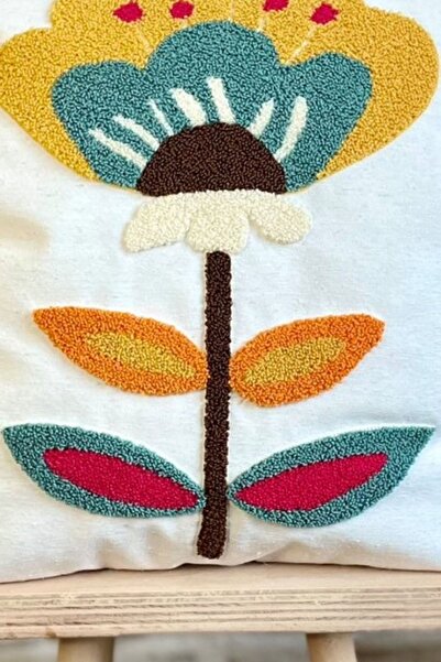 SWITA Single Punch Embroidered Flower Pattern Throw Pillow Cover