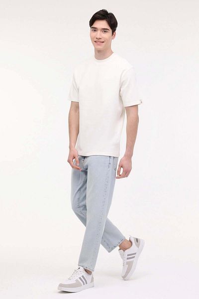 lumberjack T-shirt Ecru BS60 4FX M-BSC C λαιμόκοψη - L