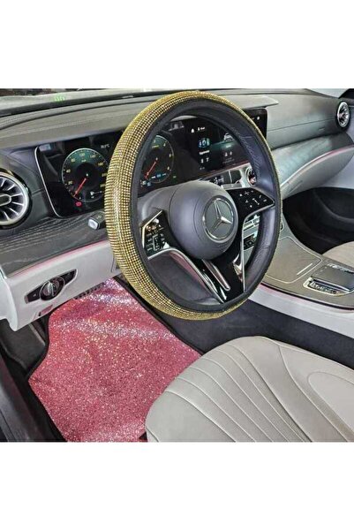 dizaynpark Full Taşlı Gold Elastik Direksiyon Kılıfı