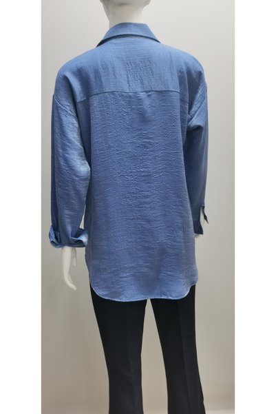B.HE.Z TBG - Glitter 100% cotton Loose Button Long Sleeve Women's Shirt