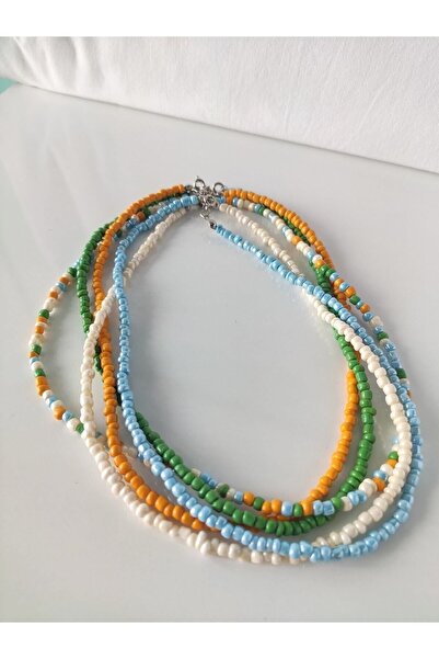 HANIMKIZ Sand Beaded Necklace Set of 5 Necklace
