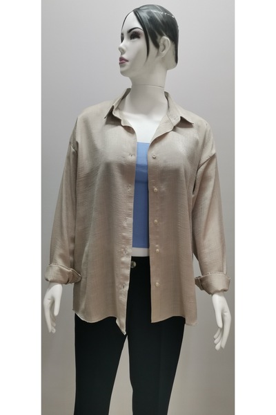 B.HE.Z TBG - Sa šljokicama 100% pamučna ležerna ženska košulja sa dugim rukav...