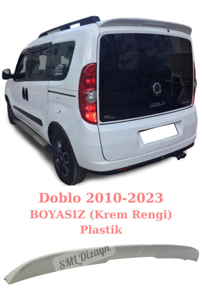 SML Dizayn Fiat Doblo 3-4 2010-2023 Spoiler-spoyler Plastik Doblo 3-4 Tavan-bagaj-spoiler-kanat-rüzgarlık-çıta