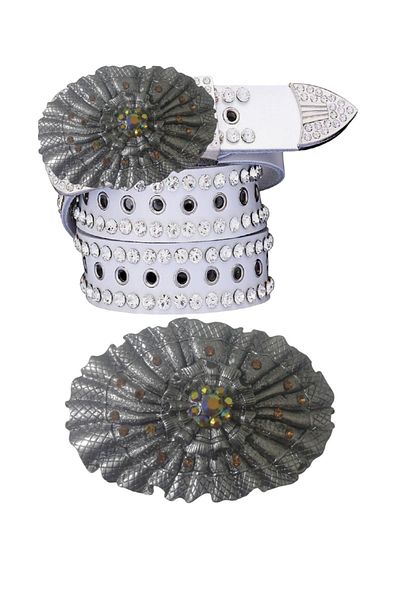 targay cowboy buckle with full bright stones Belt genuine leather