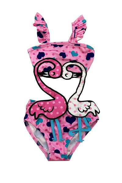 TUOBEBE Flamingo Pattern Stylish Girls' Swimsuit - Comfortable and Fast Drying Sea, Pool and Beach Swimsuit