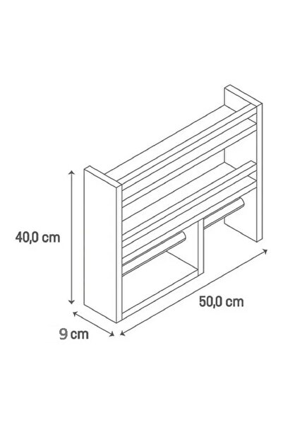 dekomar Baharatlık Bardaklık Çok Amaçlı Mutfak Rafı -beyaz