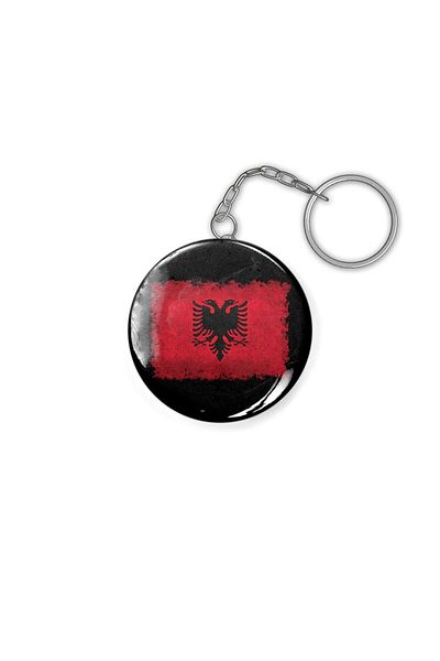 Fizello Albanian Flag With Turned Edges Keychain