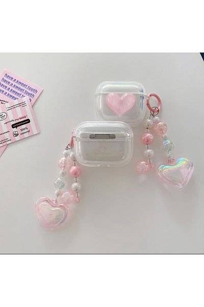 CASABLANCA Pro and Pro 2 compatible Glitter Heart Figured, Beaded Premium Silicone Case