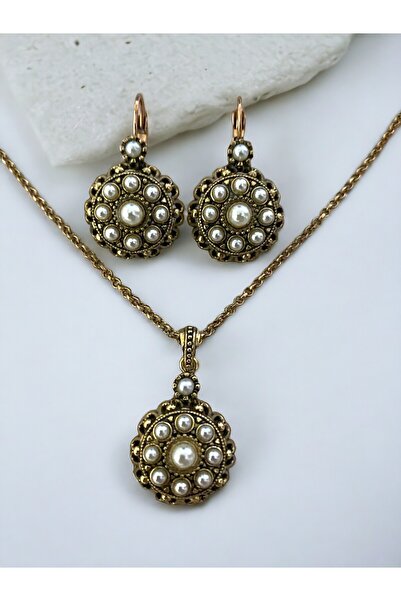 FAYRA ACCESSORIES İnci Kolye ve Küpe Seti