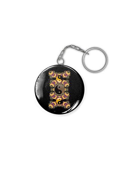 Fizello Yin Yang Balance Yoga Life Moon Sun Keychain