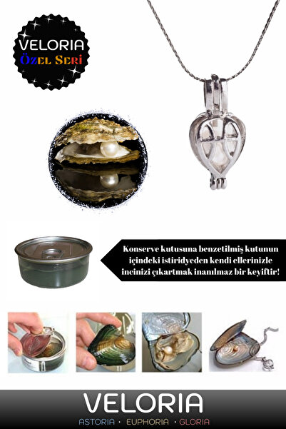 Veloria Özel Seri Kendi Kolyeni Kendin Yap İstiridye Kabuğunda Gerçek İnci Kolye Yapma Seti