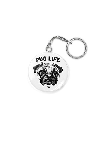 Fizello Pug Life Dog Shirt Keychain