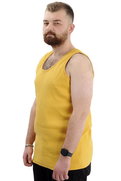 ModeXL Ανδρικό φανελάκι χωρίς μανίκια XL Plus Size - Mustard 6341