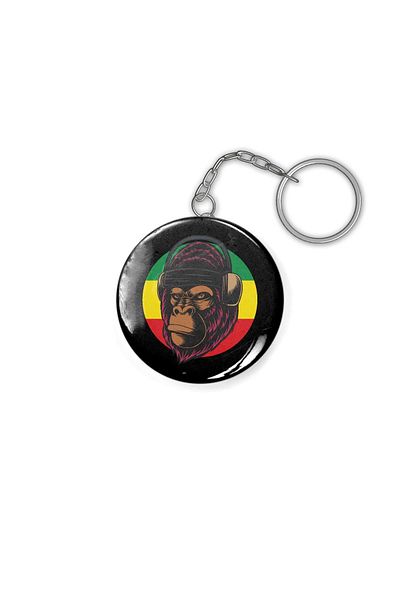 Fizello Gorilla Rastafaria Wears A Headphones Keychain