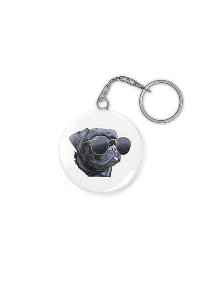 Fizello Pug Life Dog Sunglasses Keychain