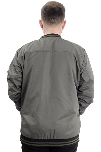 ModeXL Men's Reversible Large Size Coat - Mode XL 23652 Khaki