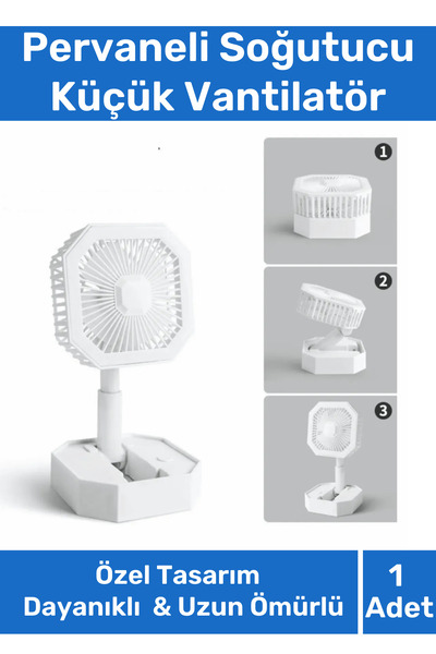 Nightwatchers Deluxe Katlanabilir 2 Modlu Usb Şarjlı Sessiz Mini Fan Yelpazel...