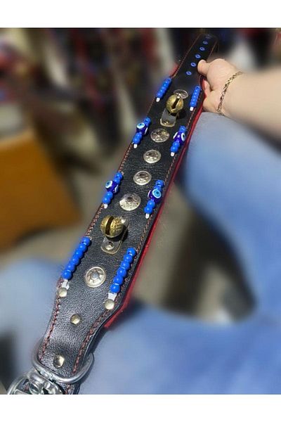 Sürmeli Tasma Bell Kangal Dog Collar 100% Genuine Buffalo Leather