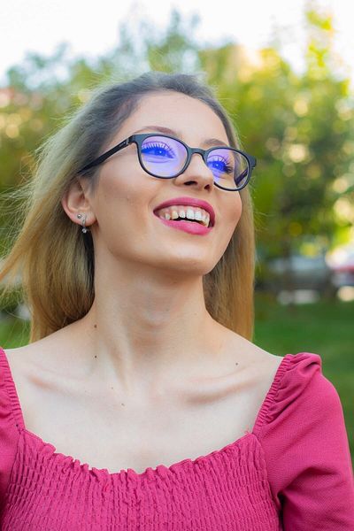 By Donetto Black Matte Blue Light Protection Computer Screen Glasses