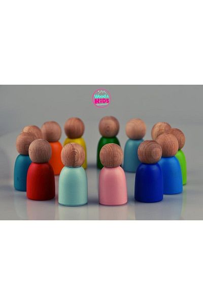 Wood kids 12-Piece Peg Baby Set
