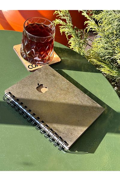 esamore concept Special Your Business Wooden Covered Agenda Notebook - Daily Spiral Notebook, Father's Day