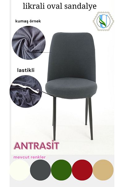 Uy Style 6 τμχ Καρέκλα Lycra Oval - Κάλυμμα και κάλυμμα Piti Square Pattern