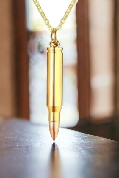 FG KONNİCHİWA Hip hop Bullet Capsule Steel Stainless Necklace
