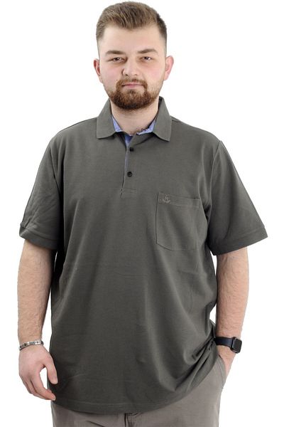 ModeXL Ανδρική τσέπη Polo Neck Classic Pique - King Size 20552 Khaki