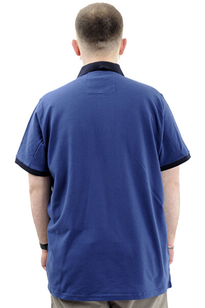 ModeXL Ανδρικό μπλουζάκι με φερμουάρ Polo Neck - Τσέπη, Indigo U24325