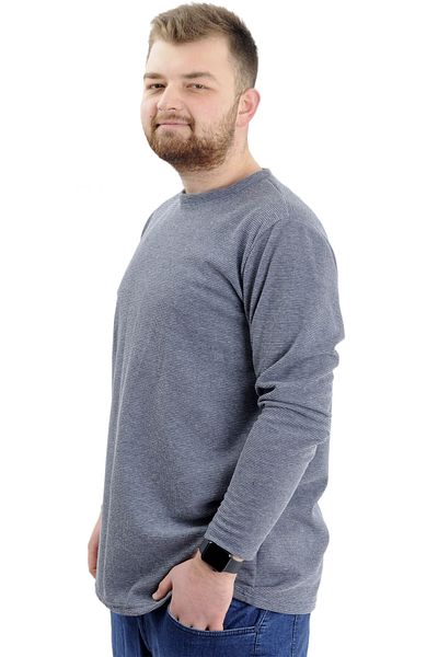 ModeXL Ανδρικό φούτερ - Mode XL, Crew λαιμόκοψη, μακρυμάνικο, WAFFLE 23460 Navy