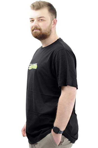 ModeXL Чорна чоловіча футболка Battal Beden - велосипедна горловина, розмір XL U24047