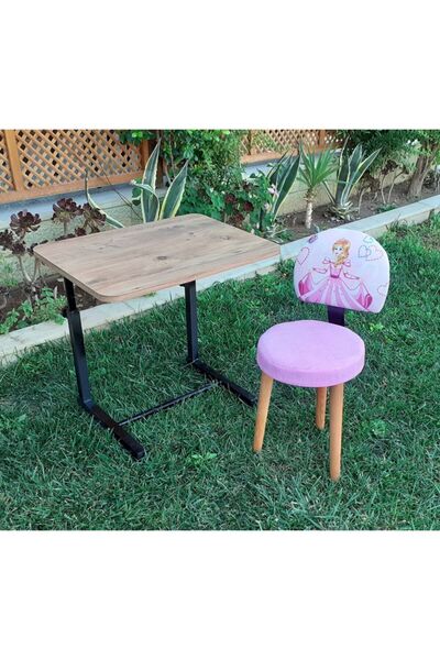 Depolife Prenses Sindirella Desenli Ilk Okul Çocuk Ders Çalışma Faliyet Sandalye Masa Takımı Çocuk Odası Seti