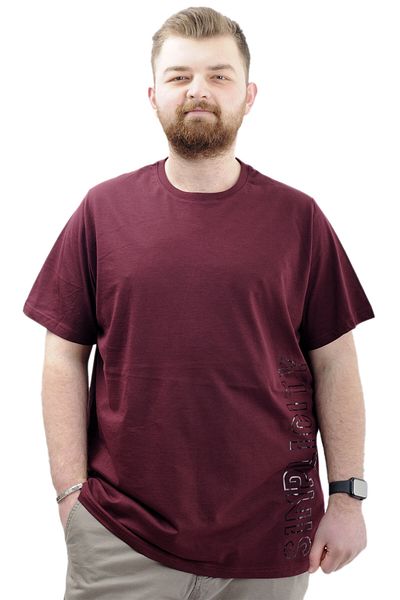 ModeXL Ανδρικό T-Shirt - Crew Neck, Μεγάλο Μέγεθος, Εκτύπωση - SIMPLICITY U24046 Plum