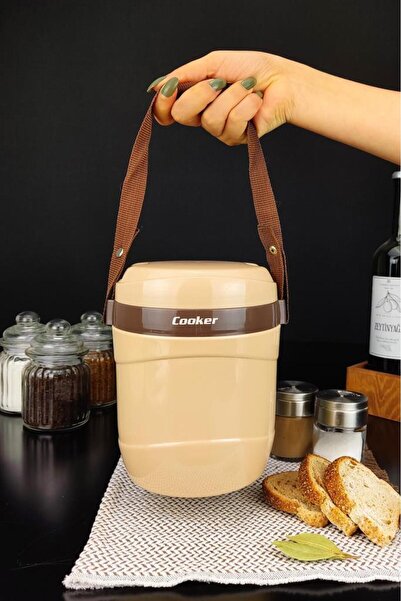 Digithome 3-Piece Food Thermos with Stainless Steel Chamber 1.2 Lt Beige - Ckr3146 C320.025