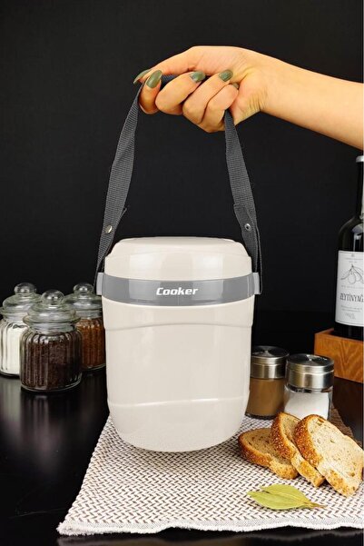 Digithome Paslanmaz Çelik Hazneli 3'lü Yemek Termosu 1,2 Lt Beyaz - Ckr3146 C320.025