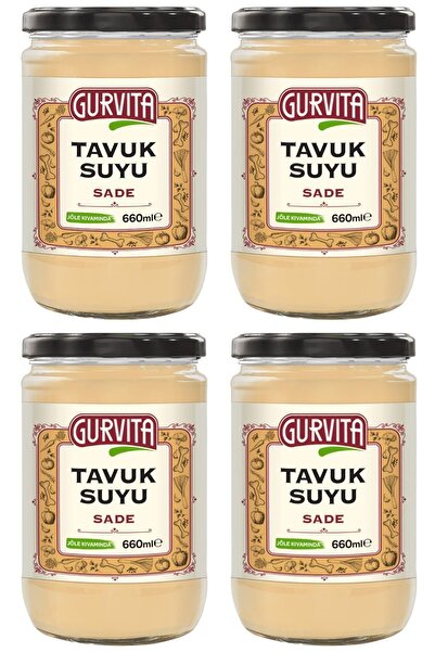 Gurvita Jöle Kıvamında Tavuk Suyu Sade 660 ml 4'lü