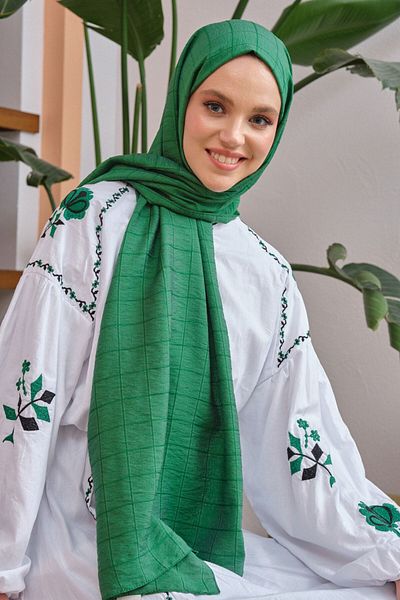 Şalland Green Silk Women's No Shawl Banetton