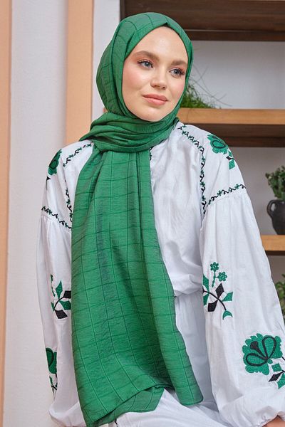 Şalland Green Silk Women's No Shawl Banetton