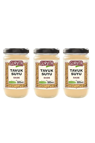 Gurvita Jöle Kıvamında Tavuk Suyu Sade 320 ml 3'lü